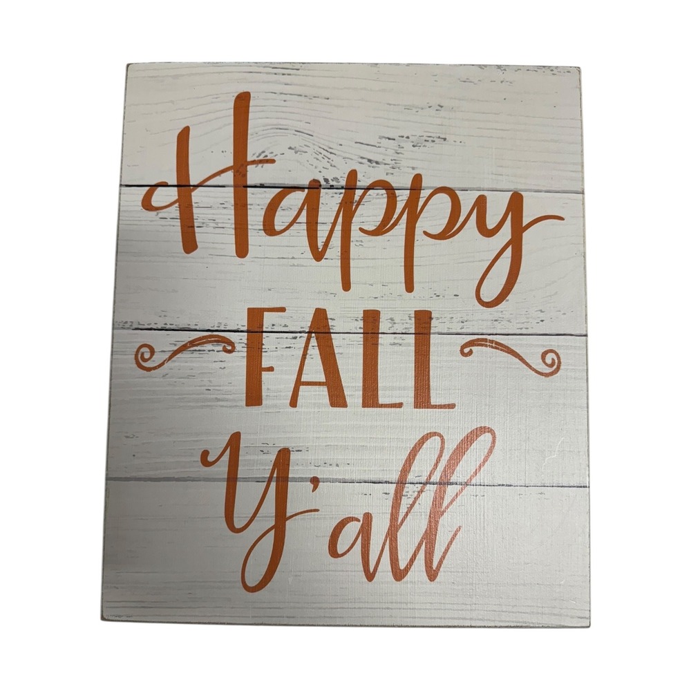 Quill to Paper Happy Fall Y'all Wooden‎ Sign Rustic Farmhouse Decor